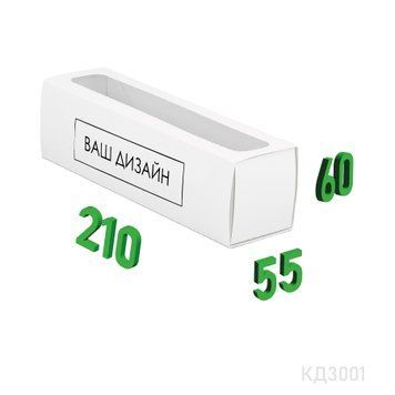 Коробка для суші "пенал з віконцем" 210х55х60 мм, з вашим дизайном КД3001 фото